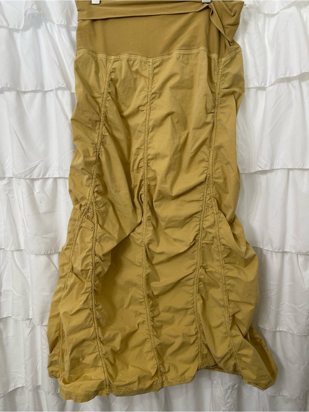 XCVI Gored Mustard Ruched Maxi Skirt
